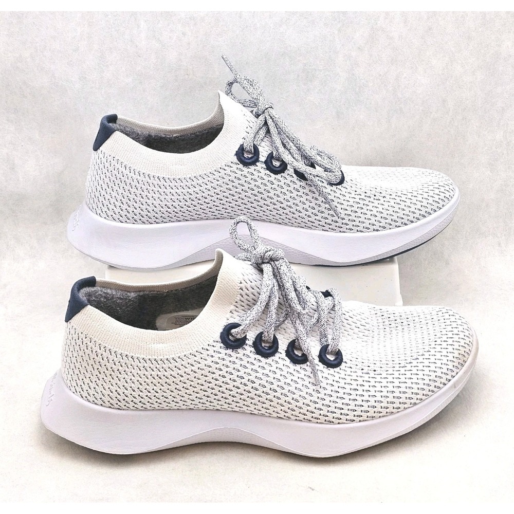 EUC AllBirds Tree Dasher W10.5 Running  Training White/Blue Sneakers